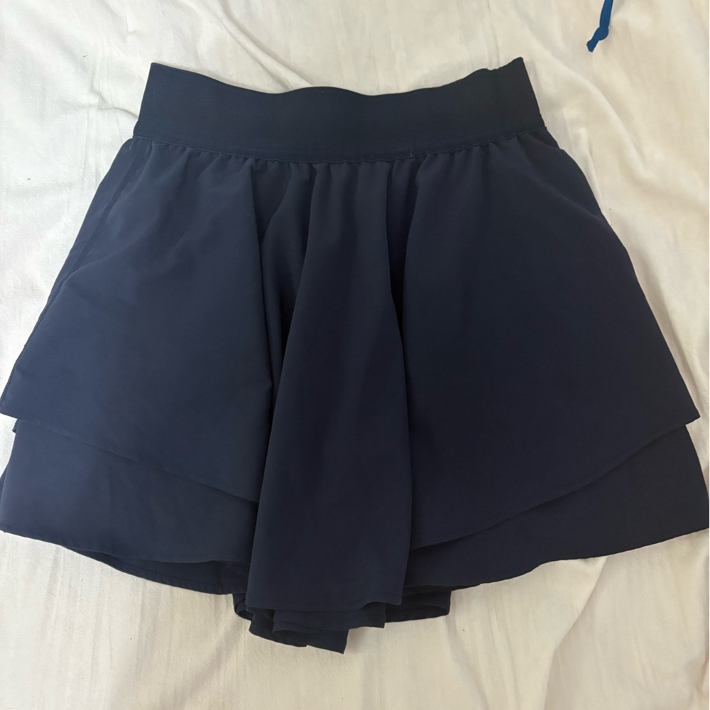 90 Degree By Reflex Navy Double-Layer Athletic Skort